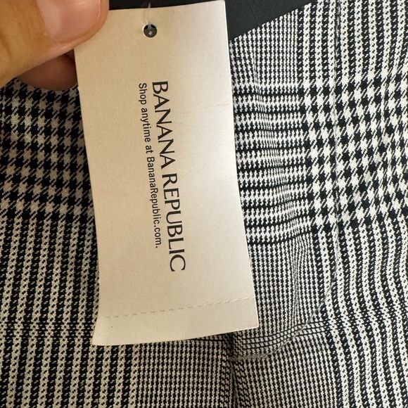 Banana Republic Women's Mid- Rose Sloan Black and White Plaid Pants Size 0R NWT - Picture 15 of 16